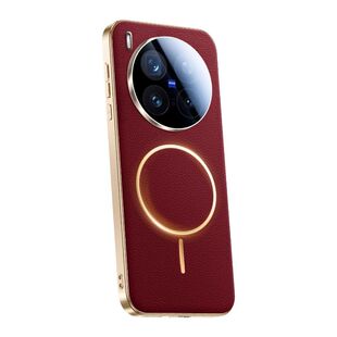 【马年限定】适用VIVOX300手机壳新款X300pro磁吸真纳帕皮保护套vivox300镜头全包防摔旋转支架高级感超薄外