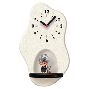 客厅创意挂钟2026新款轻奢高级感钟表挂画盲盒手办置物展示架装饰