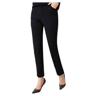 葵牌中老年妈妈装针织长裤秋季新款高腰大码直筒裤女百搭