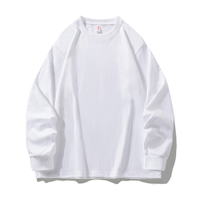 美式复古重磅纯棉长袖t恤男女款