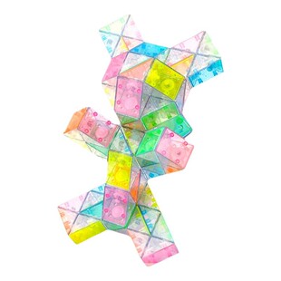 水晶魔尺24段36段72段48段60段百变魔尺幼儿园宝石长条魔方玩具磨