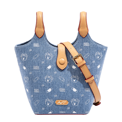 NOISYTEDDY牛仔印花水桶包女
