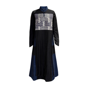 杨丽萍官方原创设计雀云裳民族风蜡染印花优雅精致高级立领连衣裙