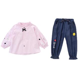 女童春装2026新款套装时髦洋气婴幼儿分体春秋卫衣女宝宝运动衣服