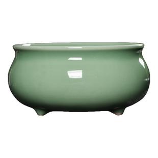 青瓷佛具三足炉上香小香炉家用供奉线香陶瓷香薰炉供佛香火插香炉