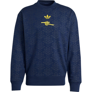 Adidas/阿迪达斯三叶草男士休闲圆领套头足球运动卫衣JZ4106