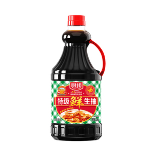 厨邦酱油特级鲜生抽2.25kg瓶装特级黄豆酿造家用炒菜鲜味调味品料