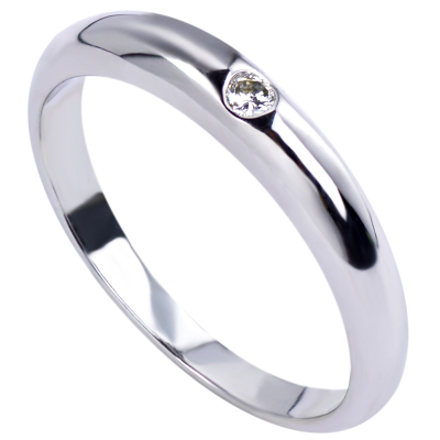 T家10分单钻素圈男女简约戒指环