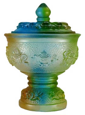 古法琉璃供佛杯佛前耐用供水杯