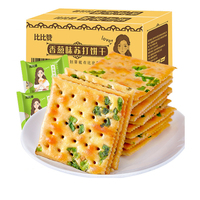 比比赞香葱苏打饼干整箱200g*7包