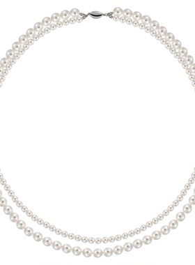 LARAINE YIN施家新中式多层叠带珍珠项链女 百搭气质锁骨链高级感