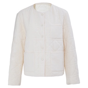 Orchel/欧榭丽通勤短款羊毛夹层外套女秋冬夹克轻奢气质百搭保暖