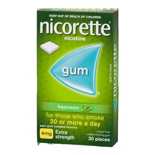 力克雷Nicorette尼古丁戒烟瘾nrt神器零食薄荷口香糖4mg*30片