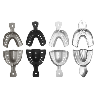 牙科种植取模型印模不锈钢牙托铝托纯钛无牙门托边托高精密无孔托