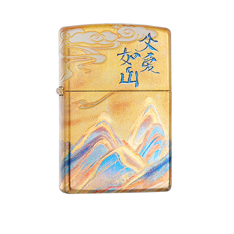 zippo镀银父爱如山父亲节礼盒装