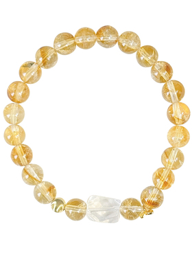 莹润黄塔晶天然奶白晶925银手链