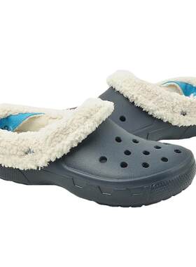 可拆内胆Crocs毛毛鞋冬季棉拖