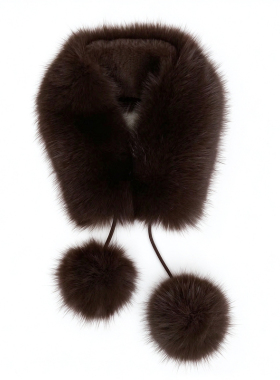 景倍倍冬季双面仿皮草狐狸毛围巾