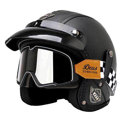 A类复古4/3半盔四季巡航头盔