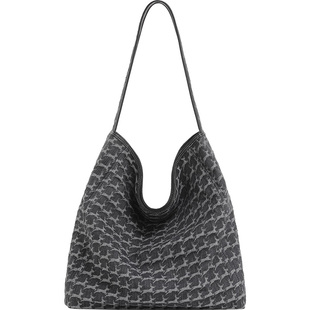 妙迪托特包新款复古丹宁牛仔帆布包松弛感大容量包包腋下单肩包女