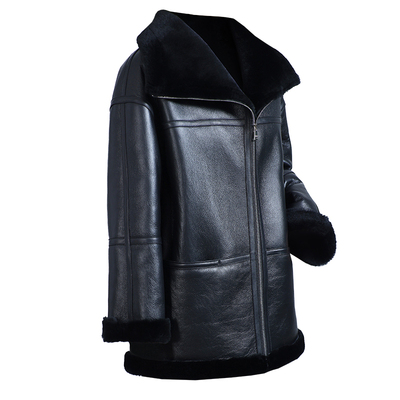 简约羔羊毛羊剪绒真皮衣皮草大衣