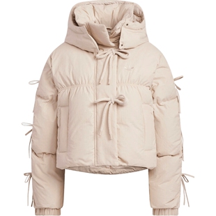 adidas阿迪达斯三叶草女子运动休闲保暖连帽羽绒服外套KC2610