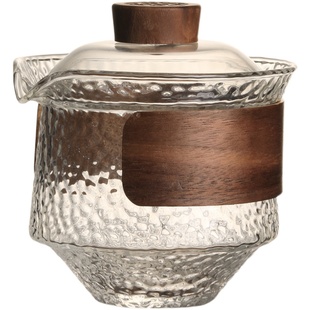 玻璃盖碗不烫手三才茶碗公道杯单个防烫泡茶杯功夫茶具手抓壶套装