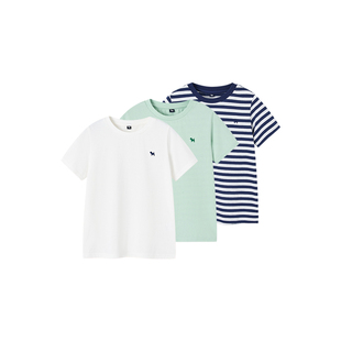 BLUEDOG蓝狗新款童装基础款棉质T恤三件套夏季儿童上衣透气