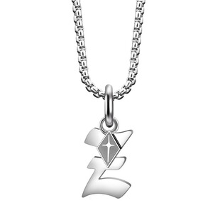 钛钢字母吊坠项链男潮轻奢小众设计简约潮牌百搭男生挂坠配饰饰品