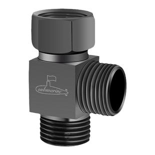 潜水艇枪灰色活接角阀进水三通全铜分水阀一分二龙头接头一进二出