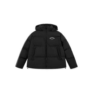 乔丹防风羽绒服女生宽松连帽2025冬季新款商场同款抗静电防泼水