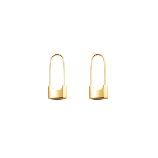 NYCK LOCK EARRINGS极简约个性回形针耳钉别针锁头金属耳环