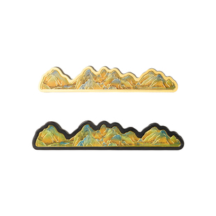 善琏湖笔千里江山黄铜镇纸笔架镇尺毛笔书法专用纸镇压纸压书神器创意高颜值多功能摆件文房四宝新中式书房