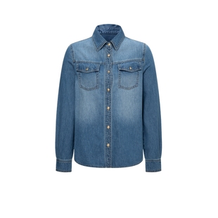 【棉100%】Scofield女装干练工装风牛仔衬衫对称口袋2025秋冬新品