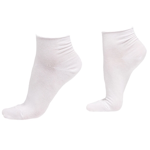 CALZEDONIA卡泽意袜春夏女舒适易搭糖果色卷边白色薄短袜DC0363B