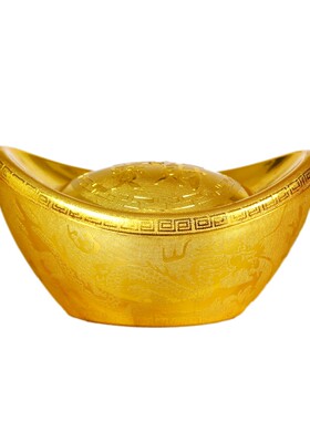 仿真金元宝摆件大小号元宝摆件装饰塑料元宝糖果盒子拍摄道具元宝