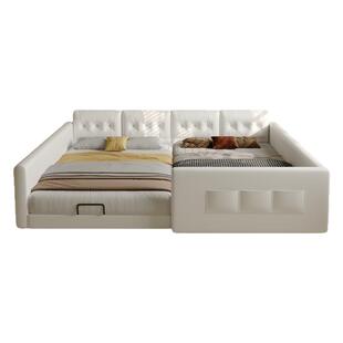 亲子床一家三口超大防摔拼接子母床儿童带护栏加宽3m米榻榻米皮床