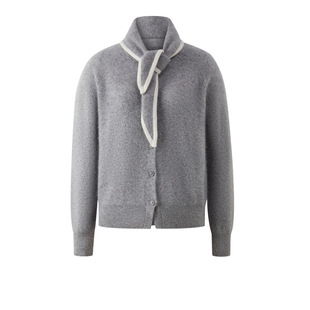 【100%绵羊毛】PRICH气质围巾领针织开衫冬新品拉绒静奢毛衣女