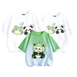 真维斯集团亲子装一家三口短袖2024新款夏天高端母子夏季纯棉t恤