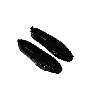 方头亮片芭蕾舞鞋女低跟一脚蹬单鞋优雅气质奶奶鞋2026新款春鞋潮