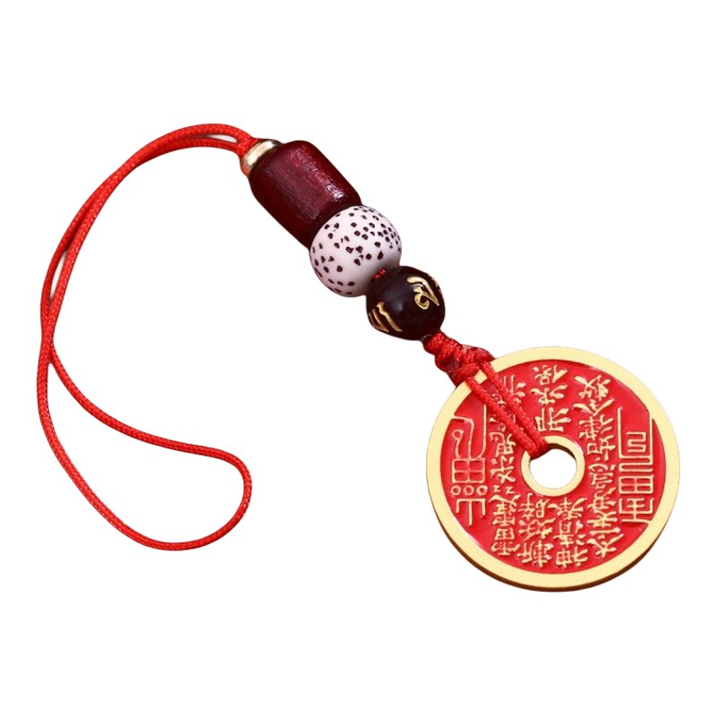 红绳古法金貔貅招财钥匙扣