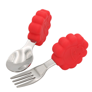 MARCUS马库斯餐具套装婴儿童宝宝学吃饭勺子一岁辅食训练叉勺短柄