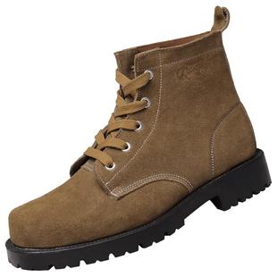 强人3515男鞋反绒皮大头鞋男高帮耐磨劳保鞋方头户外工作鞋干活鞋