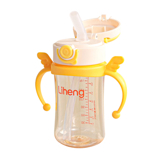 直饮儿童奶瓶便携吸管杯PPSU弹盖学饮杯宝宝2-3防漏耐摔牛奶杯