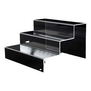 亚克力阶梯式盲盒收纳展示架直播手办置物架透明分层陈列架子定制