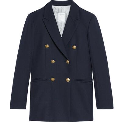 sandro女装羊毛双排扣西装外套