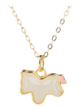 天然和田玉小马项链配饰女