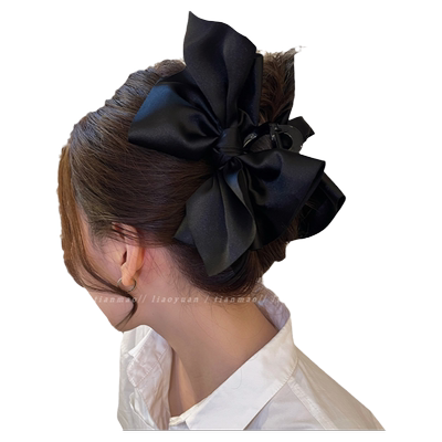 超大号缎面蝴蝶结ins抓夹法式