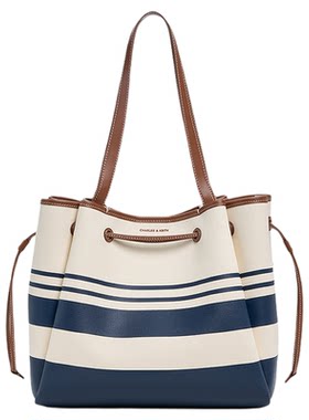 帆布条纹托特包CHARLES&KEITH