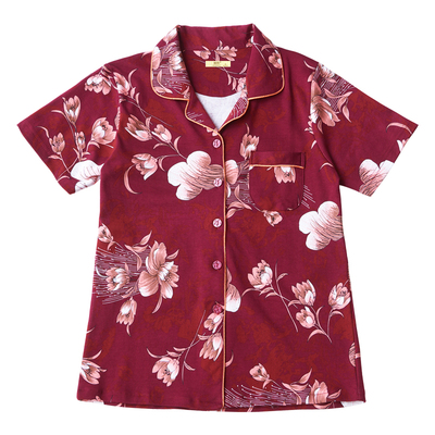 睡衣女夏季纯棉短袖薄款单件上衣